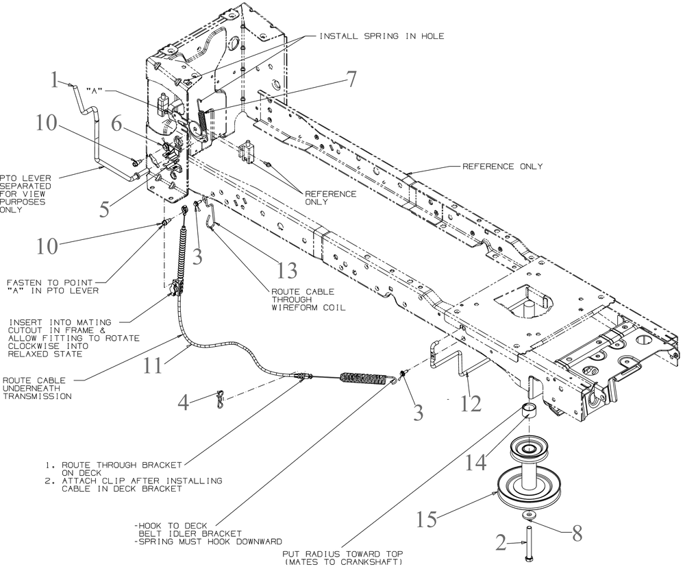 Manual Pto Diagram and Parts List for XT1-LT46KH (13APA9TTA10)(2023) Cub Cadet Lawn Tractor
